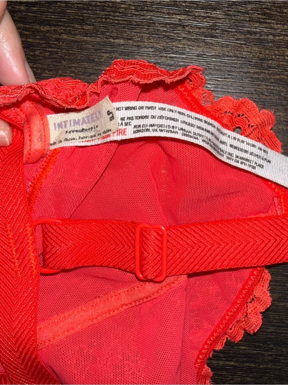 Free People Let Me Kiss You Red Lace Bralette